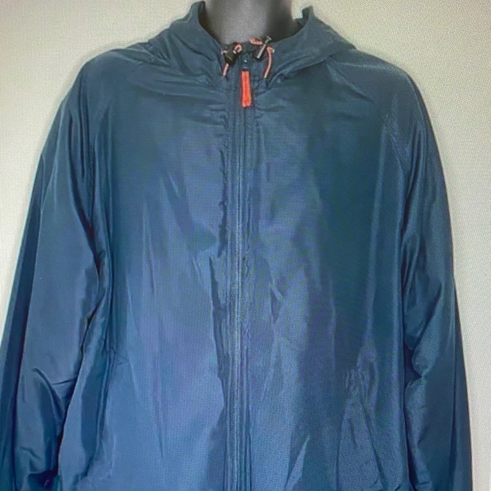 Cabela's Navy Windbreaker with Orange Accents
